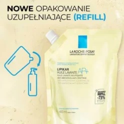 La Roche-Posay Lipikar, olejek myjący AP+ uzupełniający poziom lipidów, refill, 400 ml