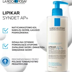 La Roche-Posay Lipikar Syndet AP+, ultradelikatny krem myjący do ciała, dla skóry skłonnej do atopii, 200 ml