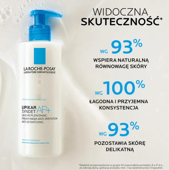 La Roche-Posay Lipikar Syndet AP+, krem myjący uzupełniający poziom lipidów, przeciw podrażnieniom skóry, 400 ml
