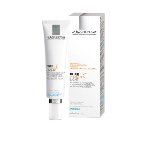 La Roche-Posay Pure Vitamin C Light, nawilżający krem przeciwzmarszczkowy z czystą witaminą C, 40 ml
