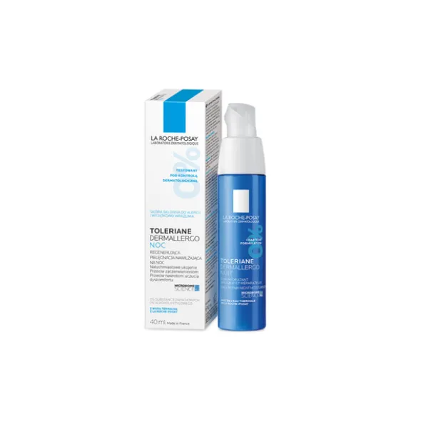 La Roche-Posay Toleriane Dermallergo, kojący krem nawilżający na noc, 40 ml