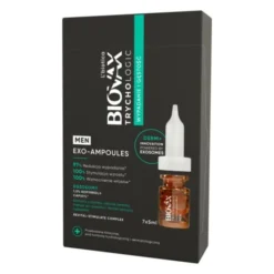 L'biotica Biovax Trychologic Exo-Ampoules Men Wypadanie i Gęstość, kuracja przeciw wypadaniu włosów dla mężczyzn, 7 x 5 ml