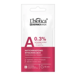 L`Biotica Dermomask, maska natychmiastowo wygładzająca z witaminą A, 8 ml