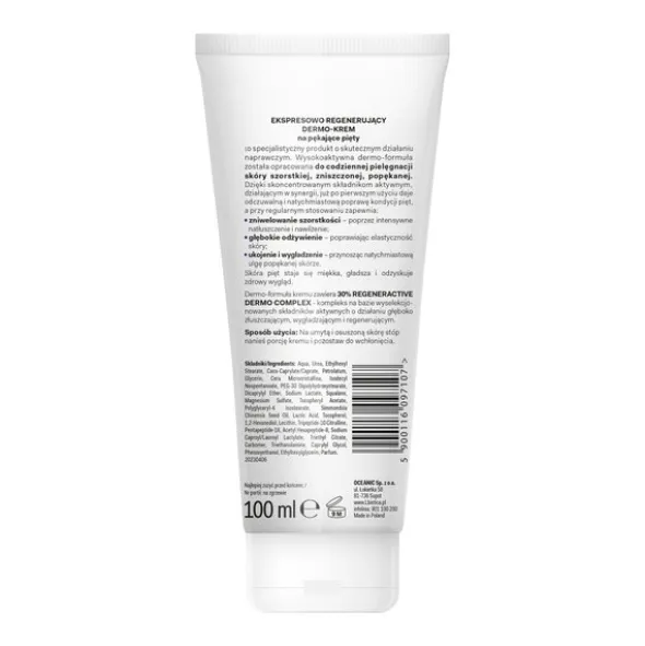 L'biotica, ekspresowo regenerujący dermo- krem do stóp na pękające pięty, 100 ml