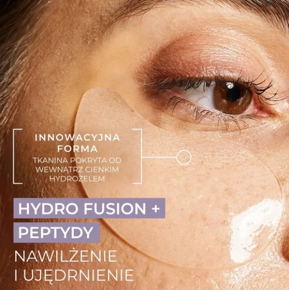 L`Biotica PGA Hydro Fusion + Peptydy, hydrożelowe płatki pod oczy, 2 szt.