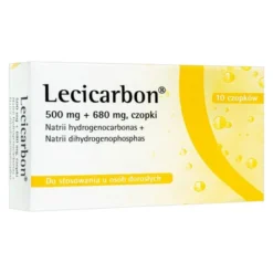 Lecicarbon, 500 mg + 680 mg, czopki, 10 szt.