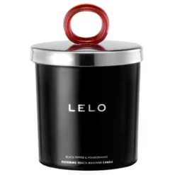 LELO Flickering Touch Massage Candle, świeczka do masażu o zapachu czarnego pieprzu i granatu, 150 g