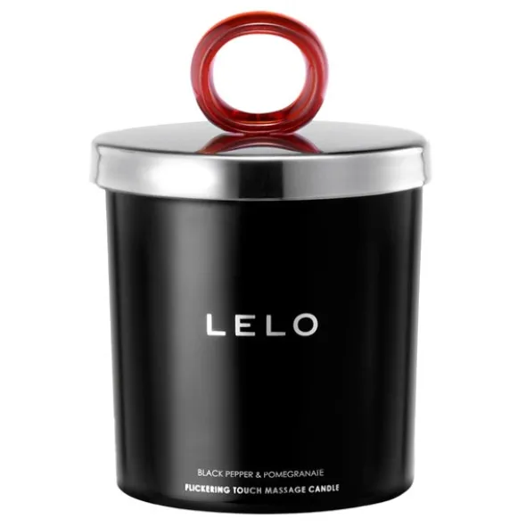 LELO Flickering Touch Massage Candle, świeczka do masażu o zapachu czarnego pieprzu i granatu, 150 g