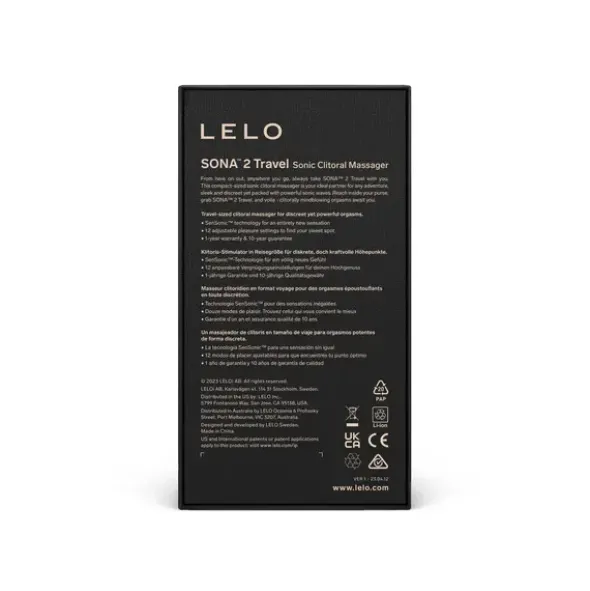 Lelo Sona 2 Travel Purple, kompaktowy soniczny stymulator łechtaczki, 1 szt.