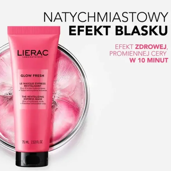 Lierac Glow Fresh, ekspresowa maska rewitalizująca, 75 ml