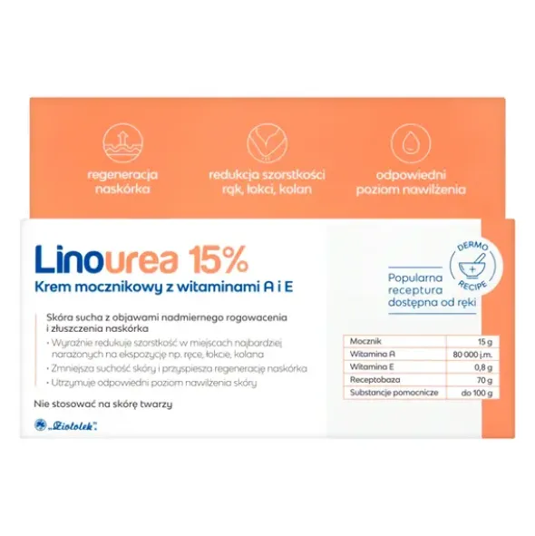 Linourea 15%, krem mocznikowy z witaminami A i E, 50 g