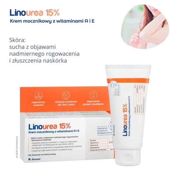Linourea 15%, krem mocznikowy z witaminami A i E, 50 g