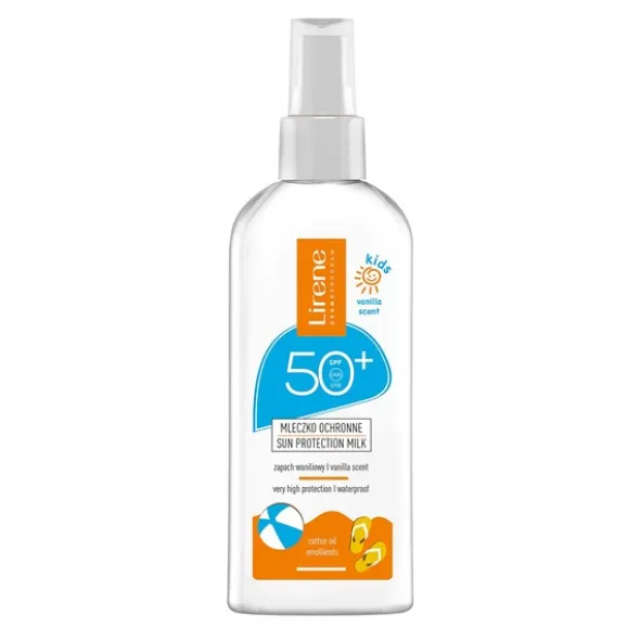 Lirene Dermoprogram Kids, mleczko ochronne dla dzieci SPF50+, zapach waniliowy, 150 ml