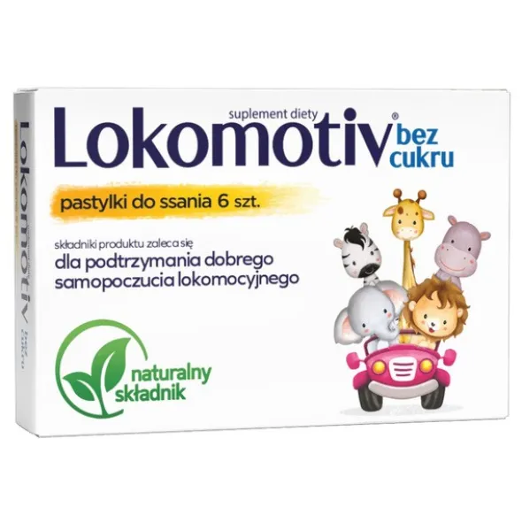 Lokomotiv bez cukru, pastylki do ssania, 6 szt.