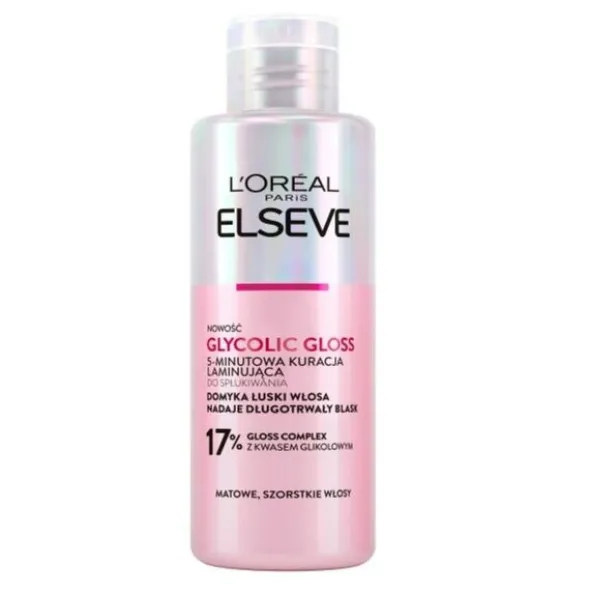 L’Oréal Paris Elseve Glycolic Gloss, 5-minutowa kuracja laminująca, 200 ml