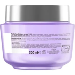 L'Oreal Paris Elseve Hyaluron Plump, maska nawilżająca do włosów, 300 ml