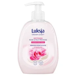 Luksja Creamy & Soft, wygładzające mydło w płynie, Róża i Proteiny Mleka, 500 ml