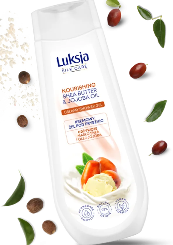 Luksja Silk Care, kremowy żel po prysznic, odżywcze masło shea i olej jojoba, 500 ml