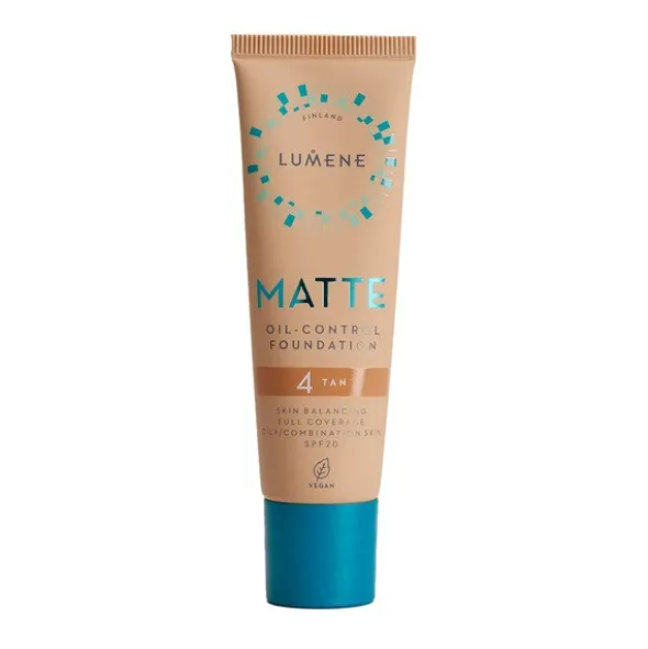 Lumene Matte Oil-Control, podkład matujący SPF 20, 4 Tan, 30 ml