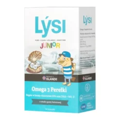 Lysi Junior Omega 3 Perełki, kapsułki do żucia, smak gumy balonowej, 60 szt.