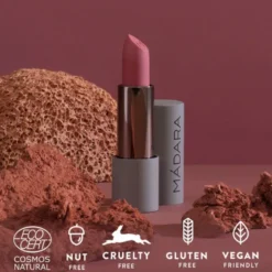 Madara Velvet Matte Cream Lipstick, matowa pomadka o satynowym wykończeniu, Cool Nude, 3,8 g