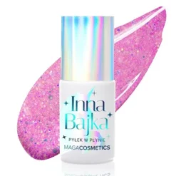 Maga Cosmetics Inna Bajka, lakier hybrydowy z pyłkiem, 863 pink galaxy, 6 ml