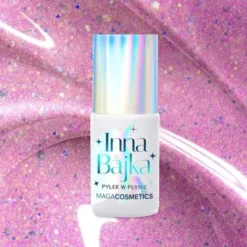 Maga Cosmetics Inna Bajka, lakier hybrydowy z pyłkiem, 863 pink galaxy, 6 ml