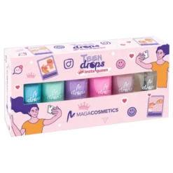 Maga Cosmetics, Teen Drops InstaQueen V.02, zestaw lakierów do paznokci, 6 x 6 ml
