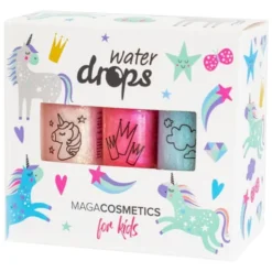 Maga Cosmetics, zestaw lakierów wodnych dla dzieci, W zimowej Krainie Czarów, 3 x 6 ml
