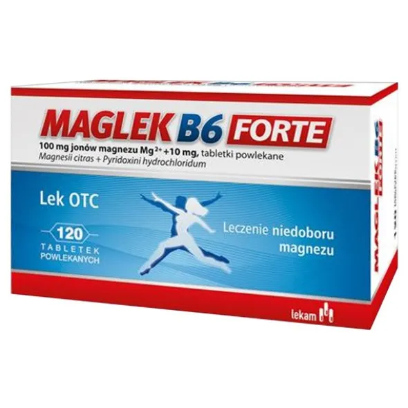 Maglek B6 Forte, 100 mg + 10 mg, tabletki powlekane, 120 szt.