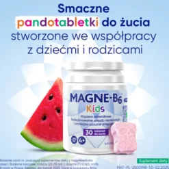 Magne-B6 Kids, tabletki do żucia, smak arbuzowy, 30 szt.