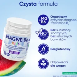 Magne-B6 Kids, tabletki do żucia, smak arbuzowy, 30 szt.
