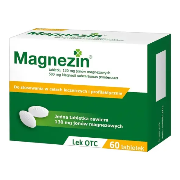 Magnezin, 130 mg jonów magnezowych, tabletki, 60 szt.