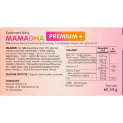 MamaDHA Premium+, kapsułki, 60 szt.