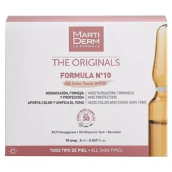 Martiderm The Originals, Formula Nº10 HD Color Touch SPF30, serum nawilżająco-ujędrniające, 10 x 2 ml