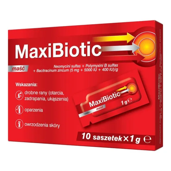 Maxibiotic, maść, 1 g, 10 saszetek