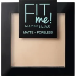 Maybelline Fit Me Matte + Poreless, puder matujący do twarzy w kompakcie, 105 Natural Ivory, 9 g