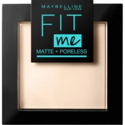 Maybelline Fit Me Matte + Poreless, puder matujący do twarzy w kompakcie, 120 Classic Ivory, 9 g