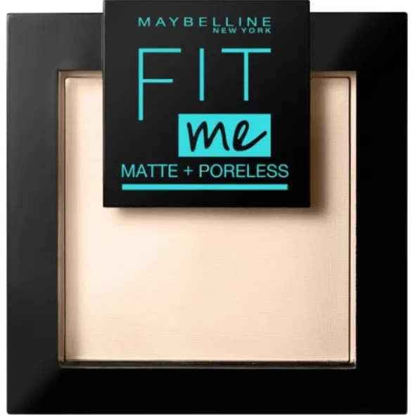 Maybelline Fit Me Matte + Poreless, puder matujący do twarzy w kompakcie, 120 Classic Ivory, 9 g