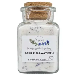 Mayram, musujący puder kąpielowy, Cedr z Bławatkiem, 130 g