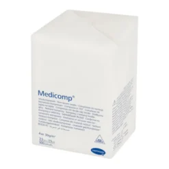 Medicomp, niejałowe kompresy z włókniny, 7,5 cm x 7,5 cm, 4W, 100 szt.