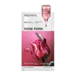 Mediheal Rose PDRN Essential Mask, maska w płachcie zwężająca pory z ekstraktem z róży damasceńskiej, 24 ml
