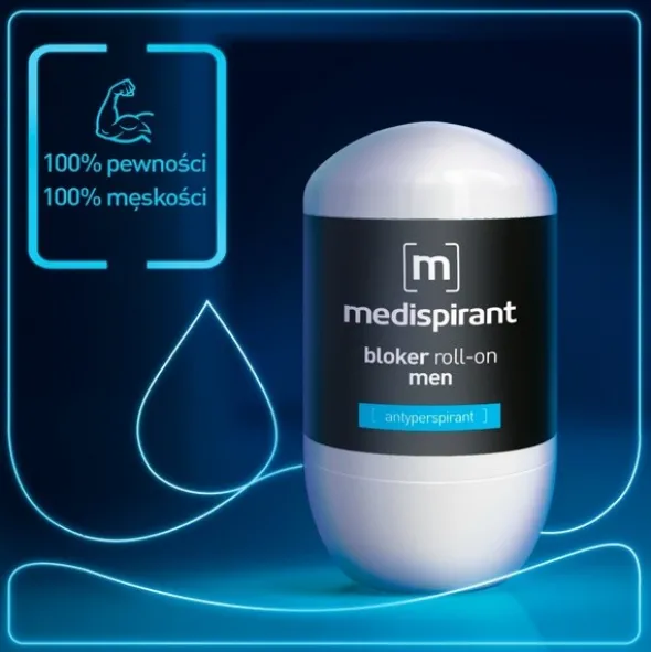 Medispirant, antyperspirant, bloker Men, roll-on, 40 ml