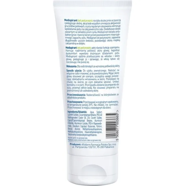 Medispirant, żel pod prysznic + szampon, 180 ml