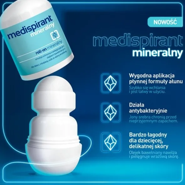 Medispirant, mineralny roll-on, emulsja ochronna, 40 ml