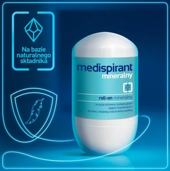 Medispirant, mineralny roll-on, emulsja ochronna, 40 ml