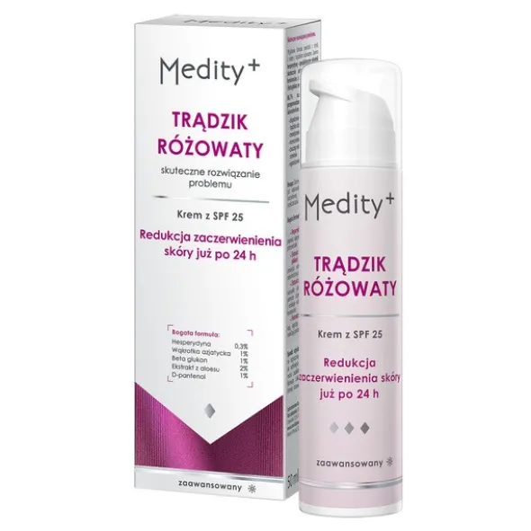 Medity+ Trądzik Różowaty, krem na dzień z SPF 25, 50 ml