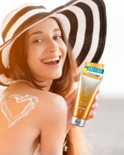 Meishoku C Vita Sunscreen Cream SPF50+, krem przeciwsłoneczny o aksamitnej, lekkiej konsystencji, 50 g