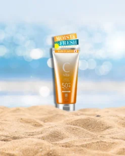 Meishoku C Vita Sunscreen Cream SPF50+, krem przeciwsłoneczny o aksamitnej, lekkiej konsystencji, 50 g