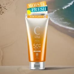 Meishoku C Vita Sunscreen Cream SPF50+, krem przeciwsłoneczny o aksamitnej, lekkiej konsystencji, 50 g